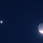 月（三日月）と金星の接近（2023.5.3）
