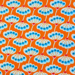 Pusteblumen Muster orange/blau