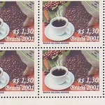 Francobolli profumati al caffè emessi dal Brasile nel 2001