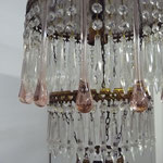 SOLD French chandelier, glass and crystal. All pieces intact 57 cm hoch, 33 cm Durchmesser. Preis €1200