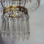 SOLD French chandelier, glass and crystal. All pieces intact 57 cm hoch, 33 cm Durchmesser. Preis €1200