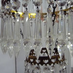 SOLD French chandelier, glass and crystal. All pieces intact 57 cm hoch, 33 cm Durchmesser. Preis €1200