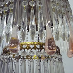 SOLD French chandelier, glass and crystal. All pieces intact 57 cm hoch, 33 cm Durchmesser. Preis €1200