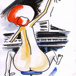  "Passion for Music", 13 x 18 cm, markers on paper, 2014 (sold, private collection, Germany)