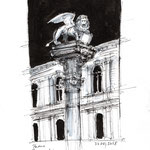 Padua, Piazza dei Signori, 2018, Tuschestifte, 18 x 25,5 cm