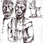 Schellengott, 2015, Tuschestift, 20 x 20 cm