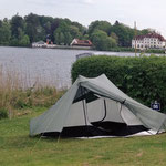 mein Zelt auf dem 1. Außeneinsatz auf Campingplatz Prinzenholz (Kellersee)