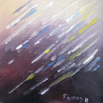 Pluie d'étoiles - Huile sur carton toilé