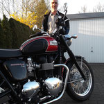 19.03.2014: Hans-Volker Trinler aus Höllstein mit seiner neuen TRIUMPH Bonneville T100