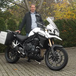 12.11.2014: Wolfgang Thoma aus Weil am Rhein mit seiner neuen TRIUMPH Explorer ABS