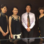 ピアニスト（左から） 野瀬道子さん／浅井みどりさん／尾吉真人さん／岡部桂永子さん