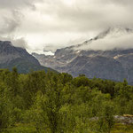 Blick auf einen der Gletscher der gerade sichtbar ist