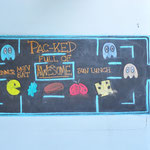 Ein schön gemachtes Pac-Man Café-Schild