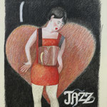 Titolo: I love jazz Tecnica: pastello colorato su carta Anno: 1995