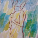 Titolo: Figura. Tecnica: mista. Misure: cm 38 x 28. Anno: 1991