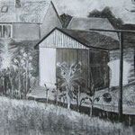 Laube, 2014, Kohle auf Papier, 70x100cm