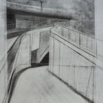 Abgang, 2012, Kohle auf Papier, 30x40cm