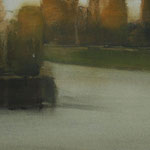luces en el parque I - acuarela sobre papel arches adherido a tabla - 20X60 cm