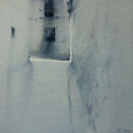 calle blanca VI - acuarela sobre papel arches adherido a tabla . 30X30 cm