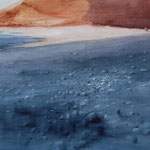tierra negra II - lanzarote - acuarela - 150X100 cm