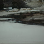 reflejos en la playa - acuarela sobre papel arches - 22X27 cm