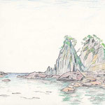 逢ヶ浜（2007/4, pen+colored pencil）（南伊豆）