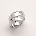 bague or blanc et diamants