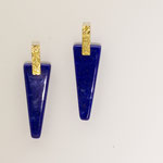 Boucles d'oreilles or jaune lapis lazuli