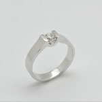 solitaire or blanc et diamant