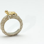 bague argent et or jaune