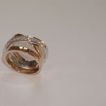 bague 2 ors, ligne de diamants