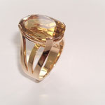 bague or rose, topaze impériale