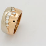 bague bicolore or, diamants