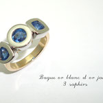 bague bicolore saphirs bleus