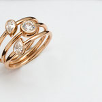 bague or rouge, diamants