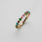 bague or rouge, saphirs roses, tsavorites.