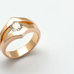 bague or rose diamant