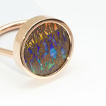 bague or rose opale Australie "picture stone"
