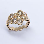 bague or rouge et diamants champagne