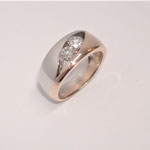 bague or ros et or blanc diamants