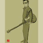イラスト　筆　筆絵　墨 　Illustrator　創作　絵　神谷一郎　オリジナル　キャラクター　音楽　ミュージシャン　ギター ロック