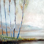 Pioppi sulla riva, 35X45 - proprietà  Ferrario