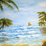 Surfin   Acryl auf Keilrahmen 40  x60 cm