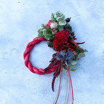 12月 オンライン限定レッスン『赤色リースのクリスマス＆お正月飾り』作り