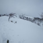 ホッケ山の雪庇。
