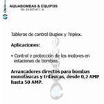 Ficha Técnica: Tableros de control Duplex y Triplex.