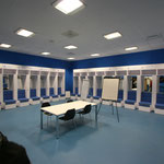 Les vestiaires des joueurs de l'OM