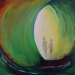 Im Strudel zwischen den Welten 70 x 70 cm     Verkauft