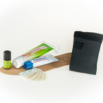 Foot care: Foot balm, compressions socks, absorbent cedar insole, blister plaster, liquid lemon/cinnemon oil (apply on insole)