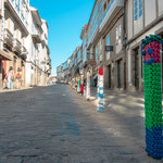 Entering Santiago city on Rúa de San Pedro